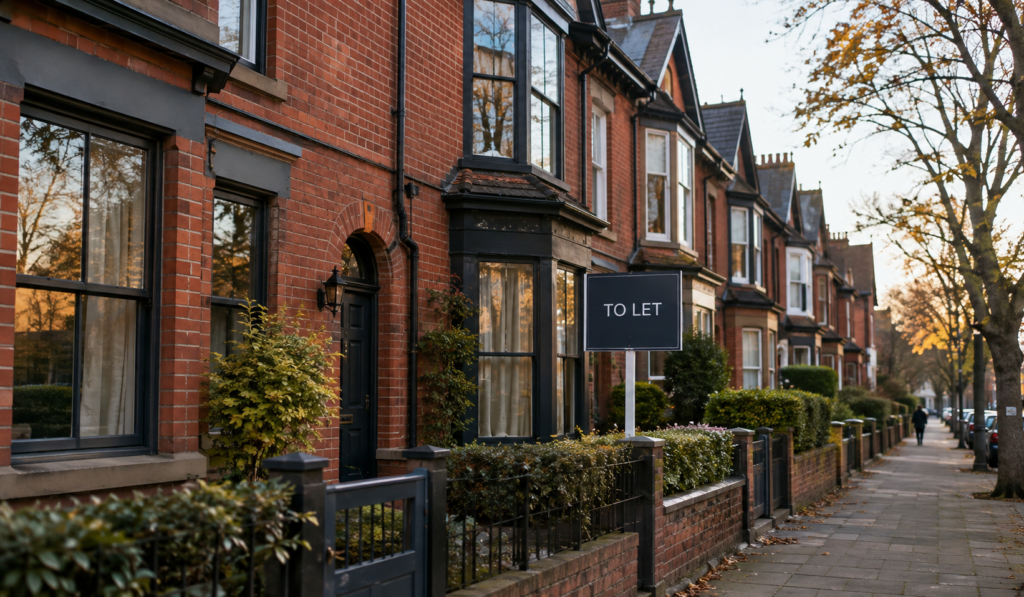 Row of rental properties in Leeds showing property management Leeds services in action