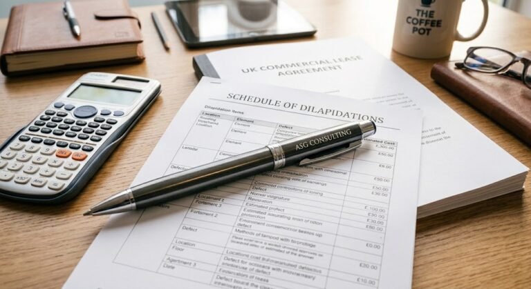 Terminal schedule document used in a commercial dilapidations claim