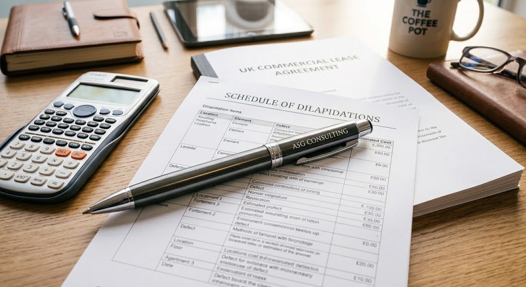 Terminal schedule document used in a commercial dilapidations claim