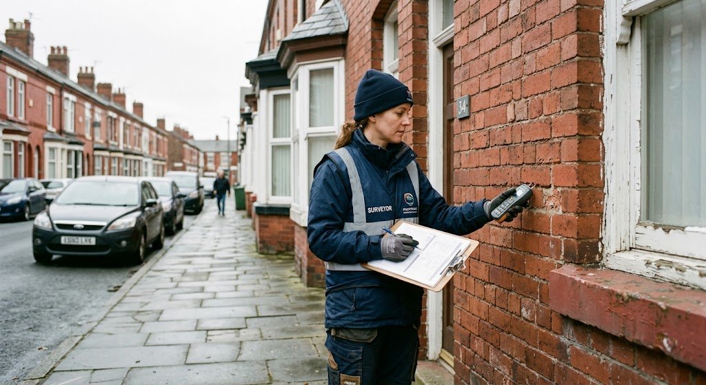 House survey inspection of a terraced property in Merseyside