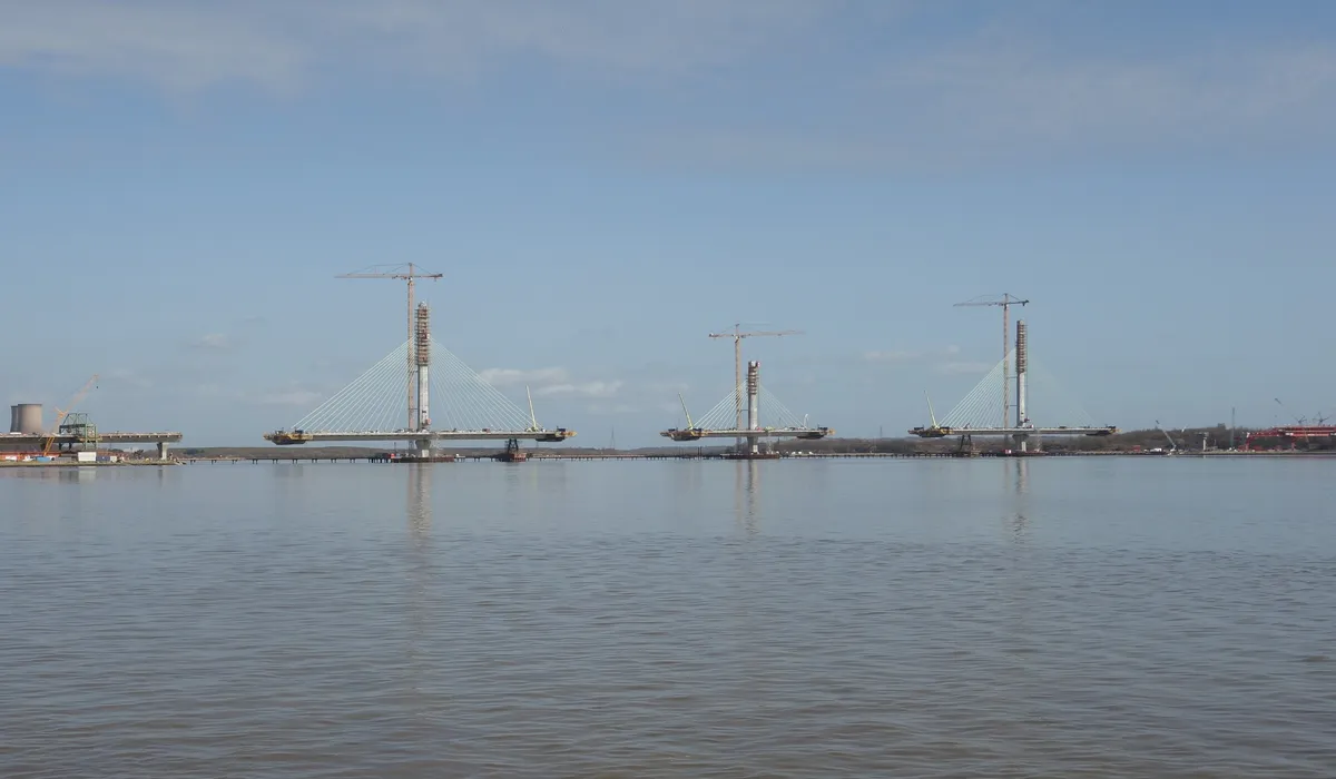 Civil and structural engineers Liverpool region project, the Mersey Gateway Bridge under construction in 2017