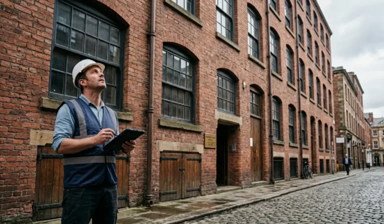 Commercial property survey of a Victorian red brick warehouse in Liverpool