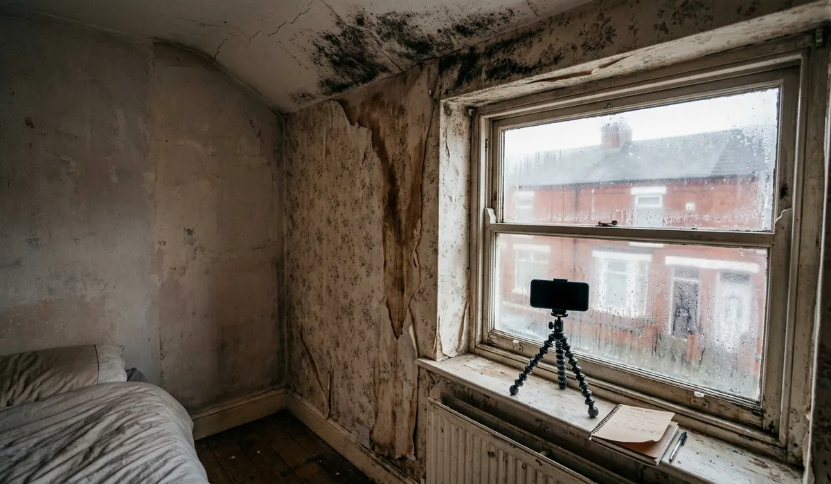 Housing disrepair claims Liverpool evidence of black mould and damp in a rented bedroom