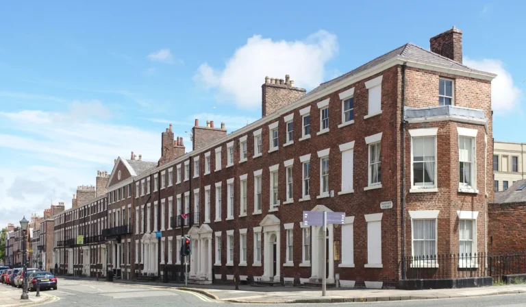 Listed building survey example, the Grade II listed Georgian terrace on Rodney Street, Liverpool