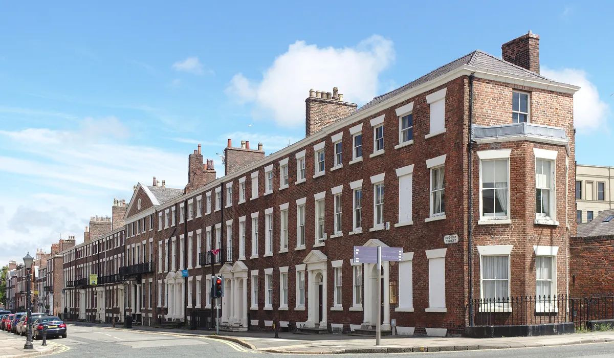 Listed building survey example, the Grade II listed Georgian terrace on Rodney Street, Liverpool