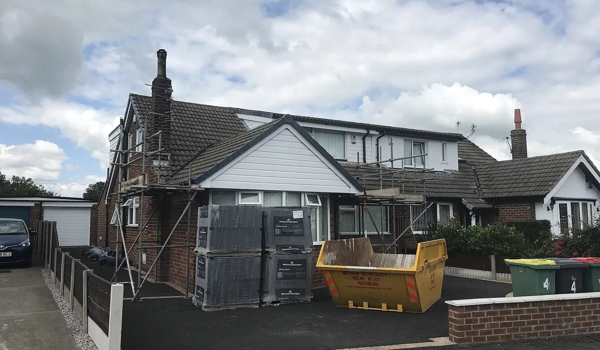 Loft conversion structural engineer project, scaffolding up at the start of a dormer conversion